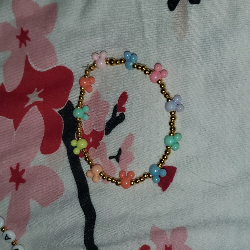 Handmade rainbow mickey bracelet